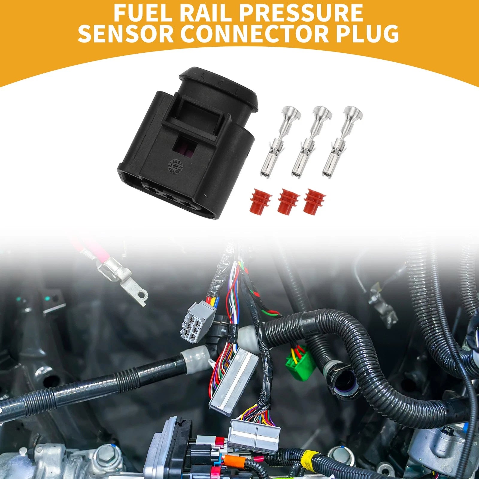 Fuel Rail Pressure Sensor Connector Plug Female 3 Pin for Audi (2009–2016)