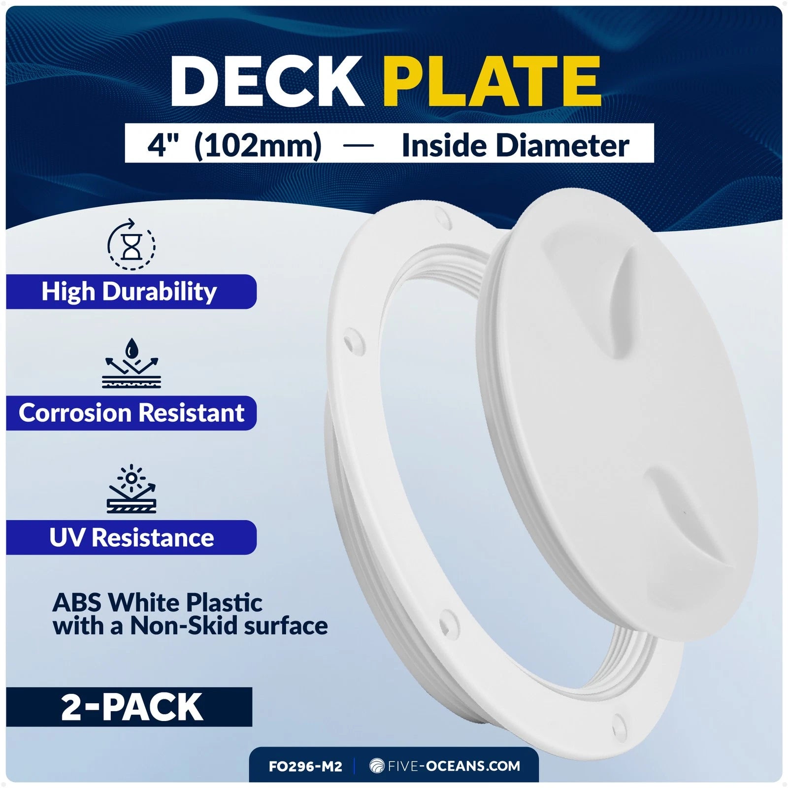 2-Pack 4" Round Inspection Deck Plate Hatch for Marine Use