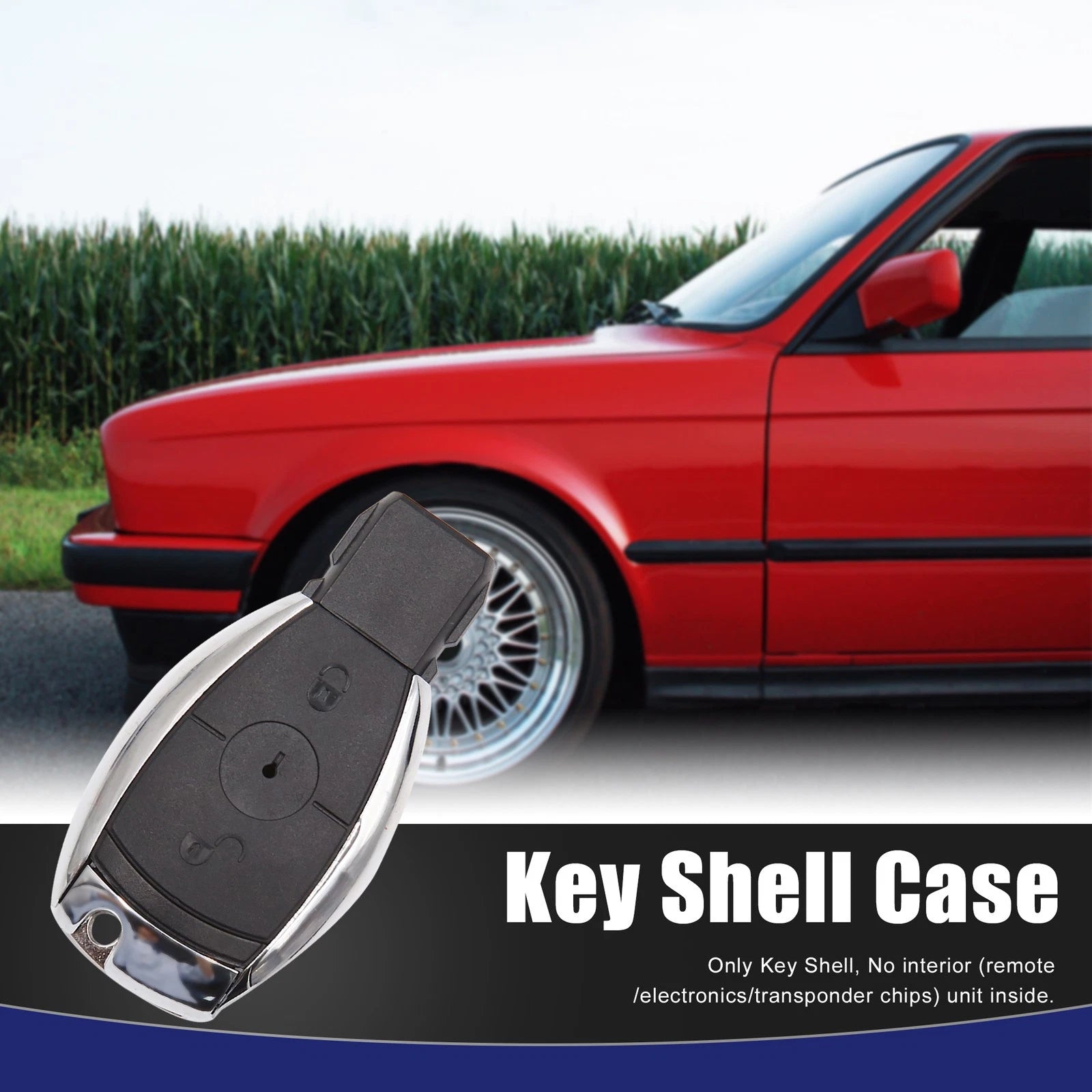 2 Button Uncut Key Fob Remote Case Shell Replacement for Mercedes (2000–2020)