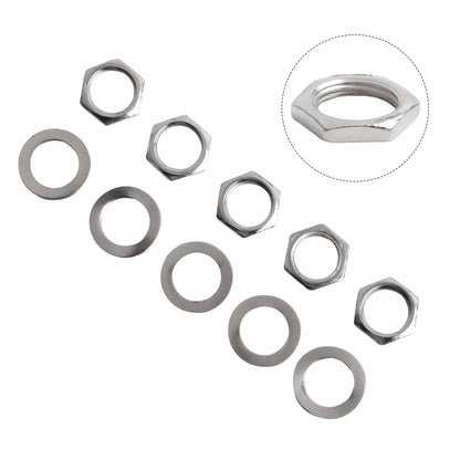 10X 9MM Guitar Potentiometer Nuts and Washers Complete Set