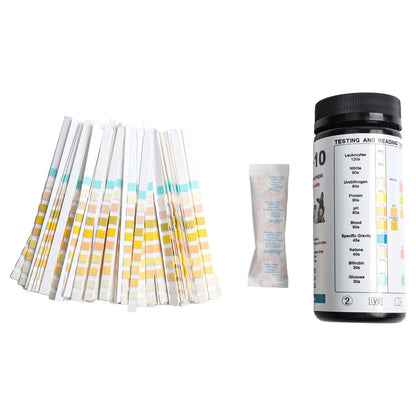 100pcs Pet Urine Test Strips for UTI, pH, Glucose, Ketones, Specific Gravity
