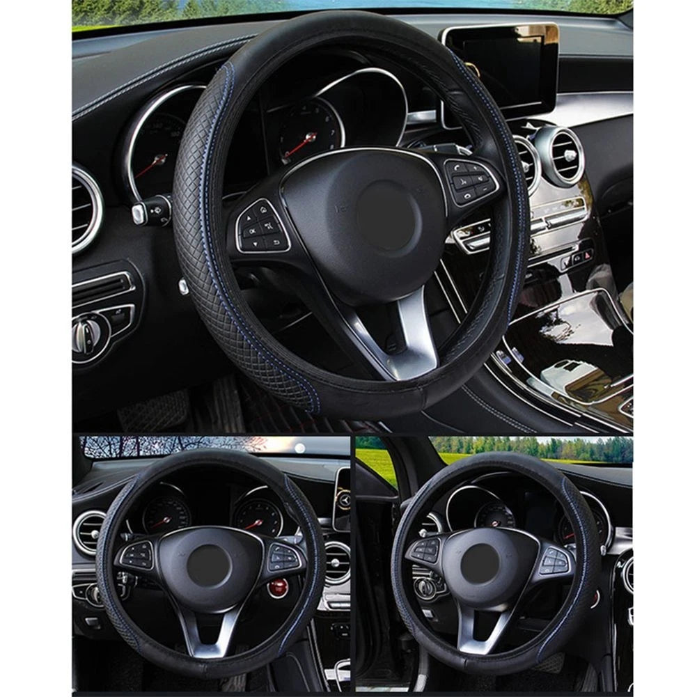 Leather Steering Wheel Cover for Universal Fit (2010–2023)