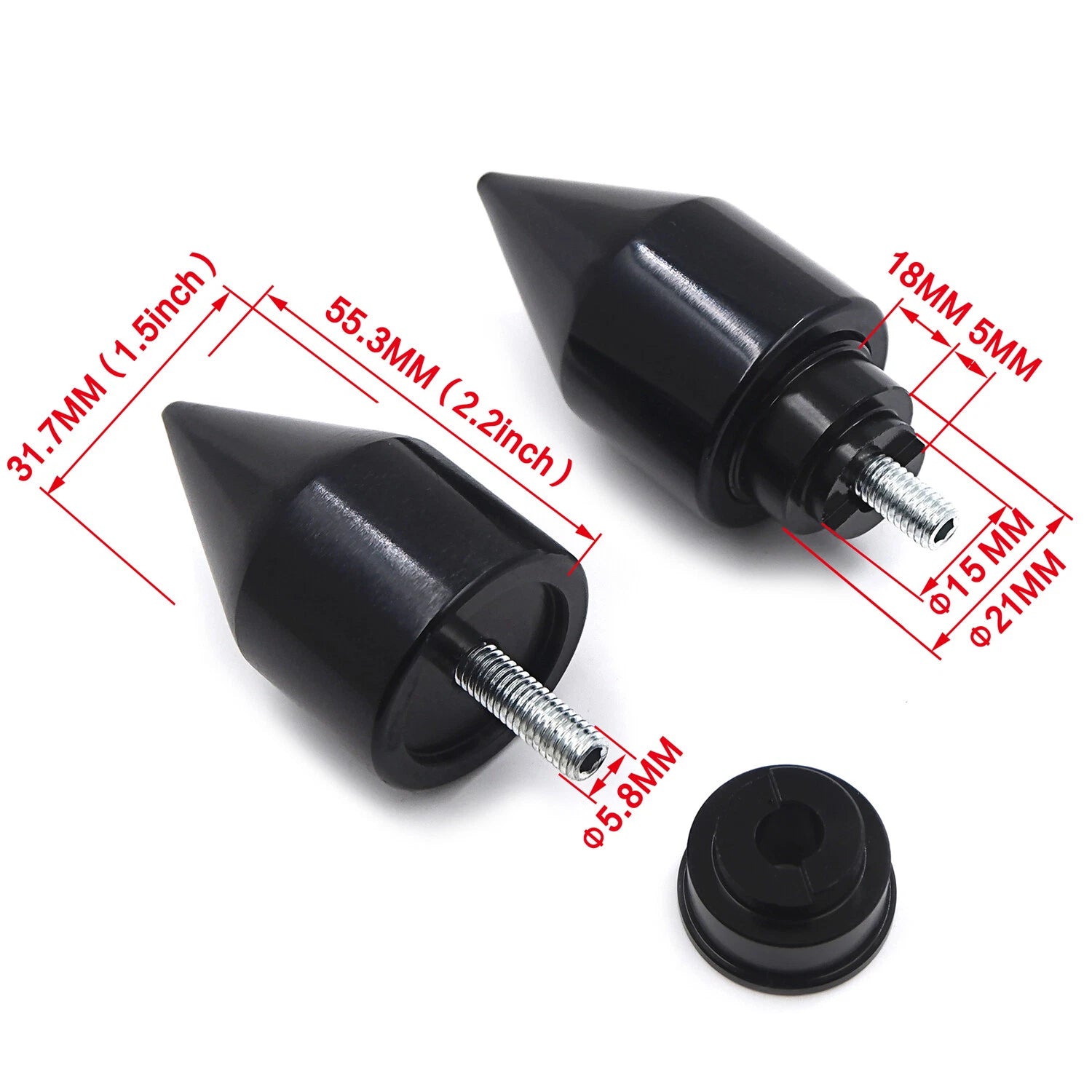 Black Spike Bar Ends for Honda CBR 600RR (2003–2013)