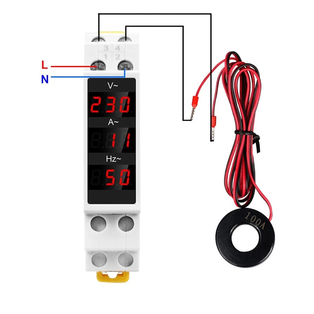 Ammeter Din Rail Voltmeter Modular Digital Single Phase Testing