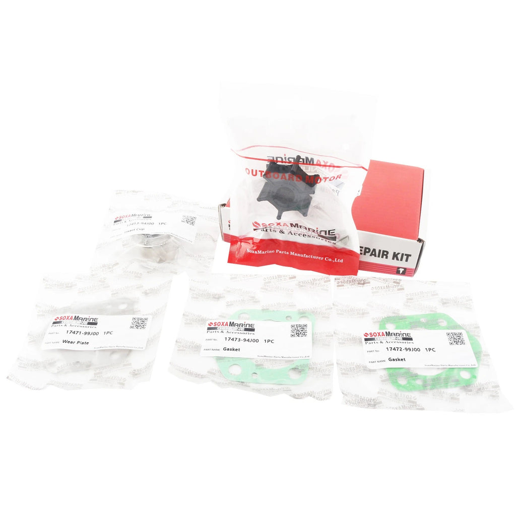 Water Pump Impeller Repair Service Kit for Suzuki 8 9.9 HP (1990–1999) 17400-99J00