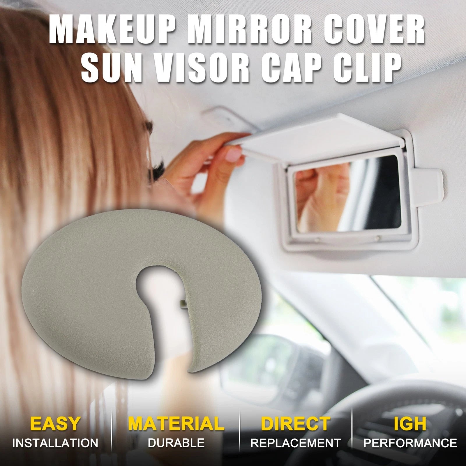 Makeup Mirror Cover Sun Visor Cap Clip Replacement for Scion iA (2016–2017)