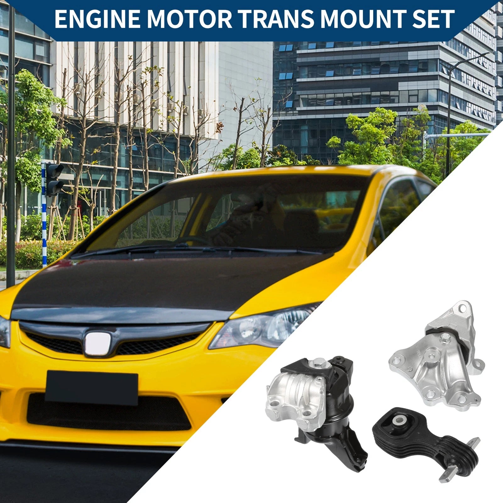 Engine Motor Trans Mount Set Replacement for Honda Civic 1.8L (2012–2014)