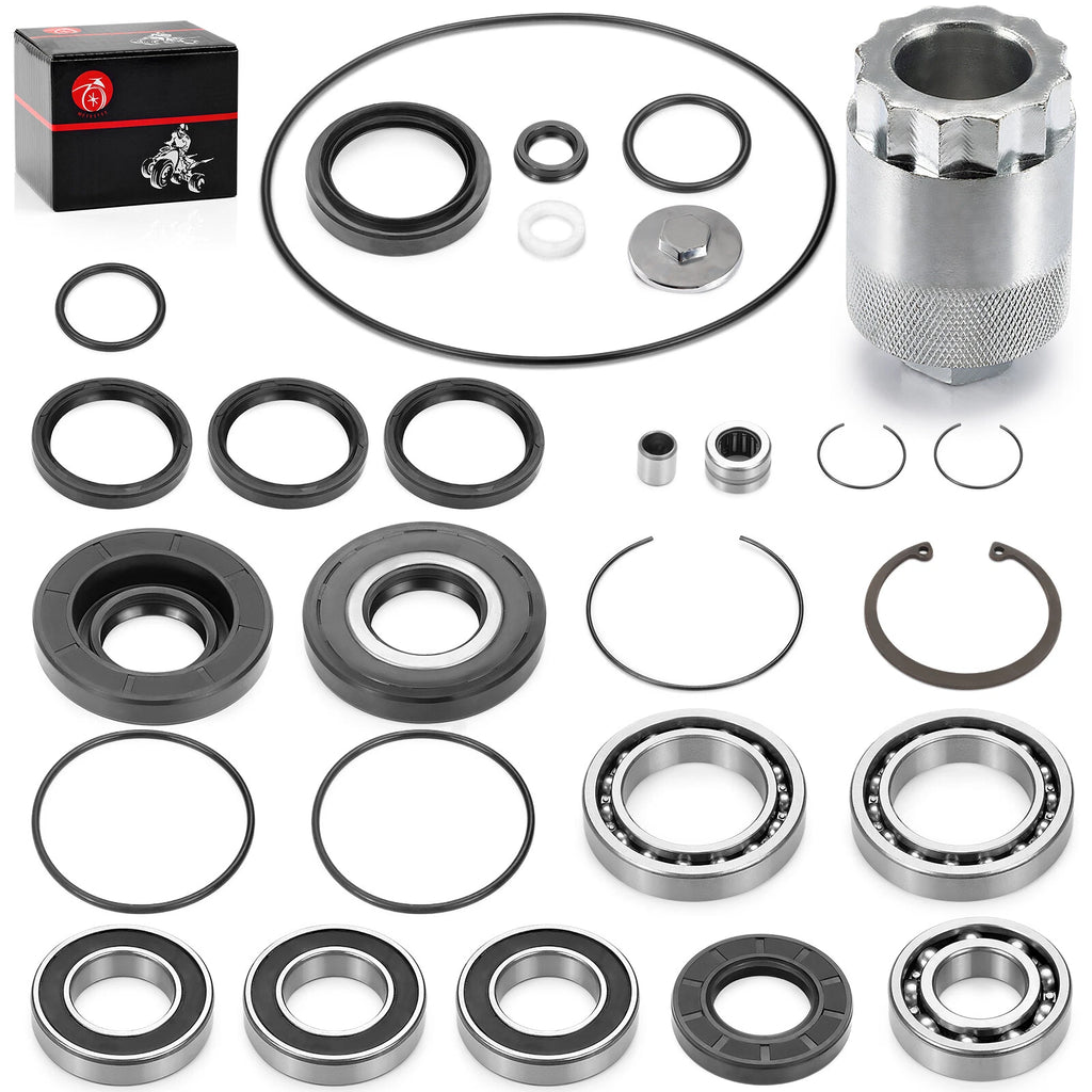 Rear Differential Bearings Seals Kit w/Nut Tool for Honda Recon 250 (2002–2023)