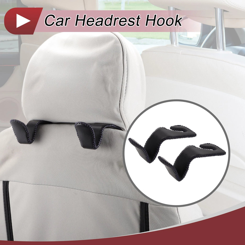 2 Pcs Universal Car Seat Headrest Hook for Hanging Purses Black Blue