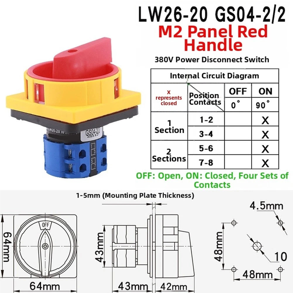Rotary Cam Switch LW26GS 20A for