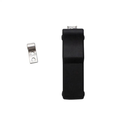3.8" Flexible Rubber Draw Latch with Keeper for Boat Compartment (Black)