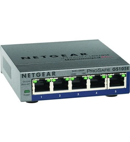 Netgear GS105E 5-Port Gigabit Smart Switch for Networking (200NAS)