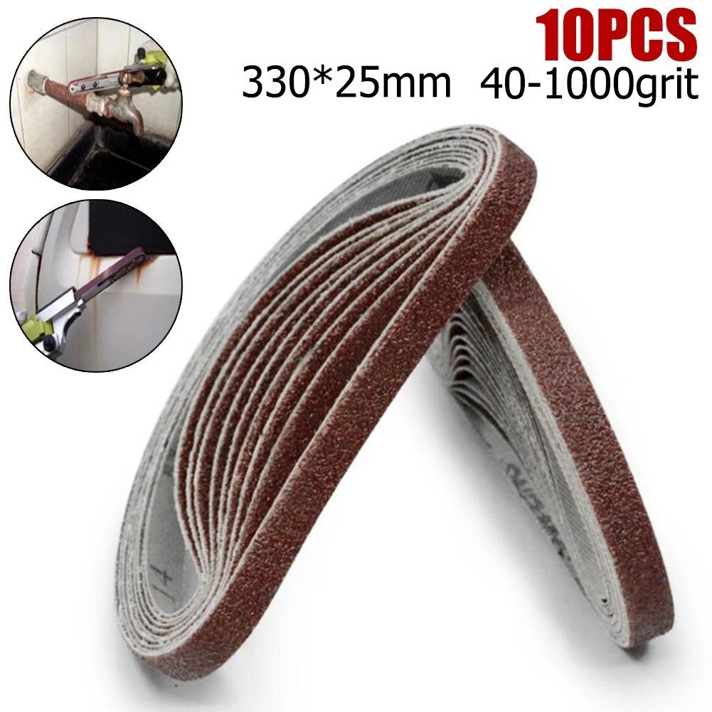 10pcs Sanding Belt 25x330mm for Grinding and Polishing