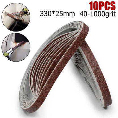 10pcs Sanding Belt 25x330mm for Grinding and Polishing