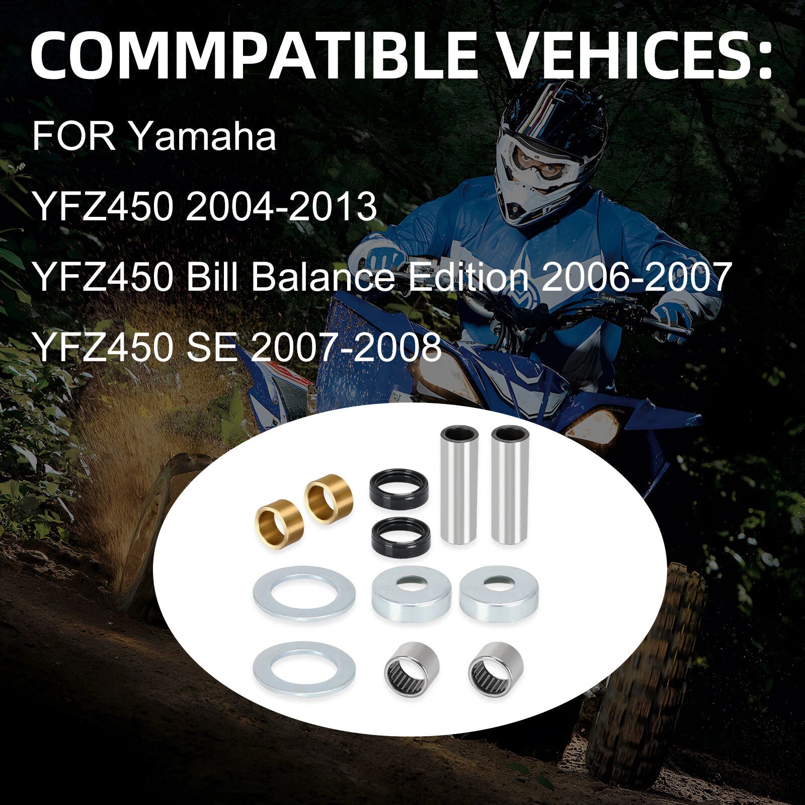 Swing Arm Bearing Seal Rebuild Kit for Yamaha YFZ450 YFZ450V YFZ450SE (2004–2013)