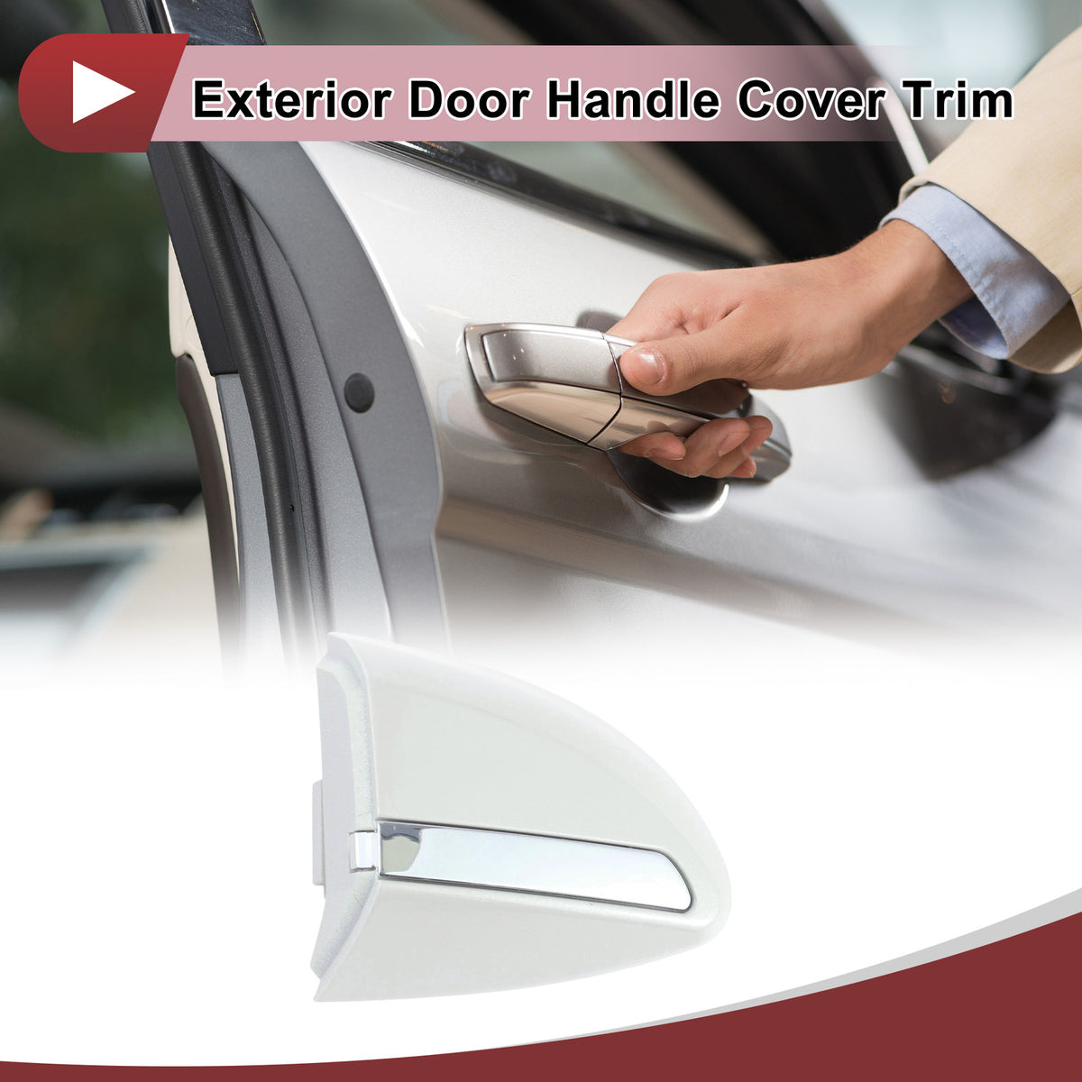 Exterior Door Handle Cover Trim for Toyota Corolla 2014–2018 Pearl White
