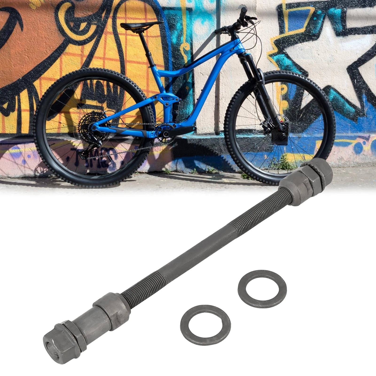 Bike Wheel Hub Axle Rear Solid Shaft 9.5mm for MTB Bicycle (Black)