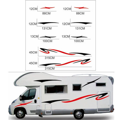 1 Pair Stripes Graphics Vinyl Decals Stickers Kit for Caravan Travel Trailer Van