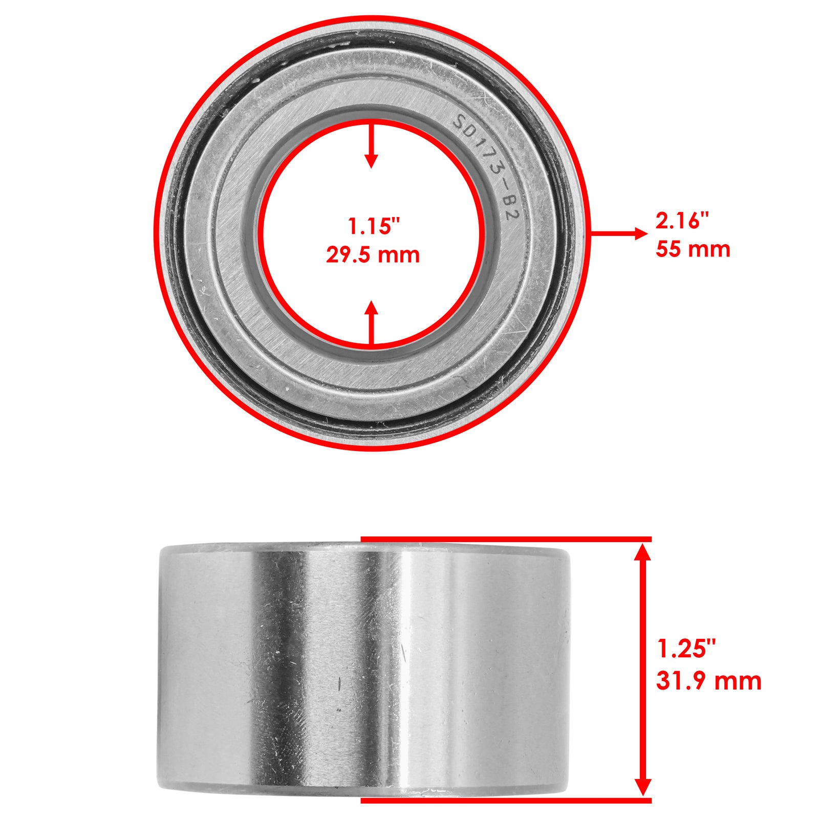 Front Wheel Ball Bearing Replacement for Arctic Cat 400 TRV 2009-2010