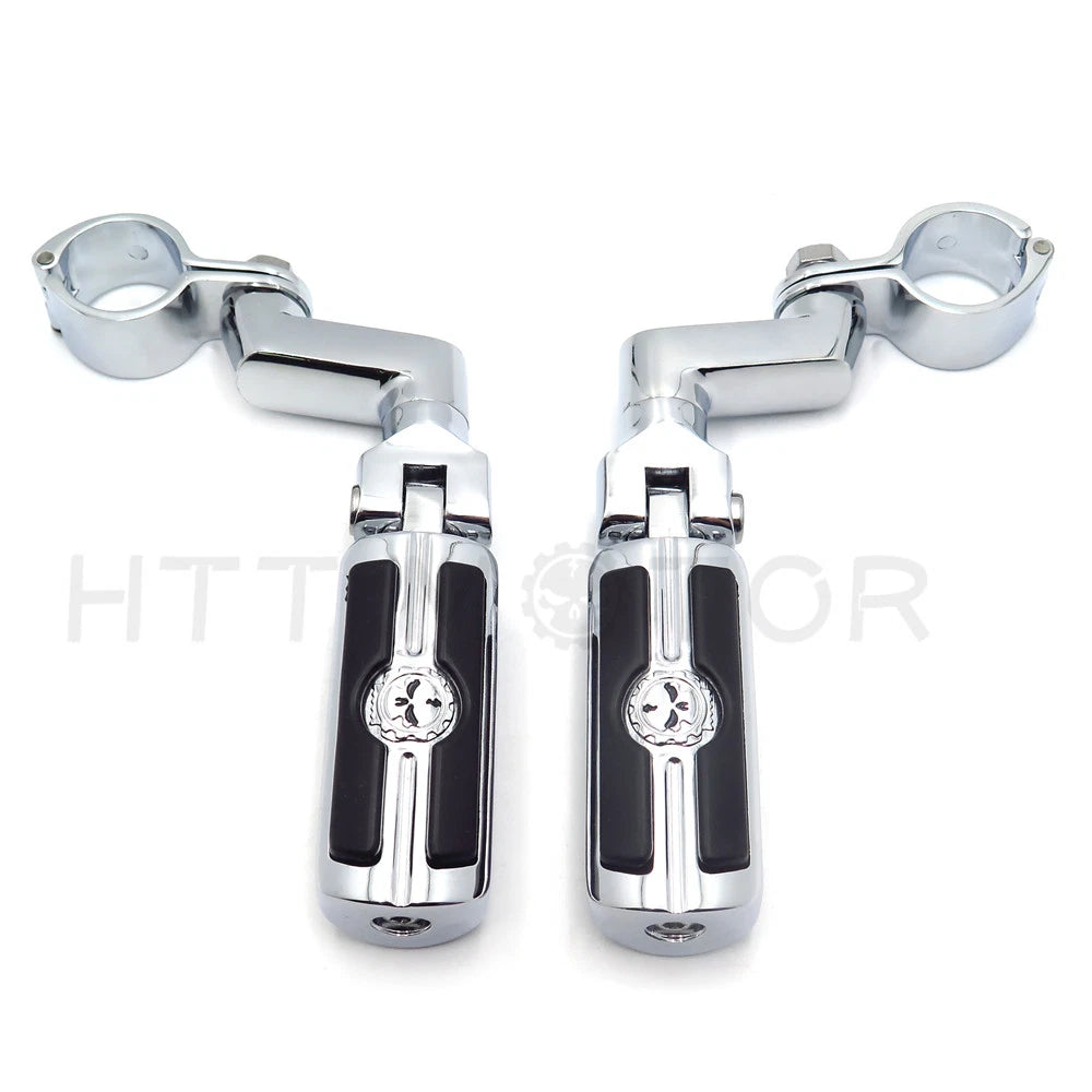 Gear Skull Foot Peg Mount for Harley (1.5" Engine Guard)