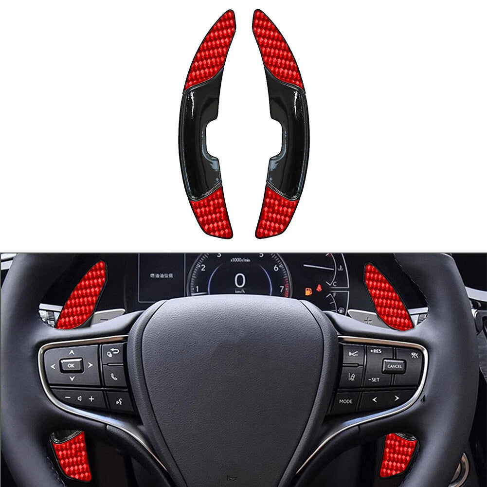 Steering Wheel Shift Paddle Extensions for Lexus RX NX UX LX ES LS RZ LM (2015–2023) - Red