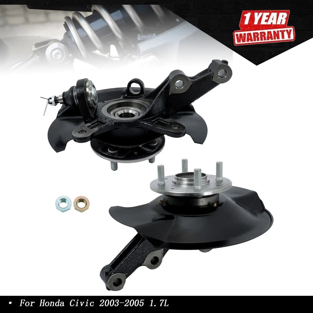 Pair Front Wheel Hub & Bearing Knuckle Assembly for Honda Civic (2003–2005)
