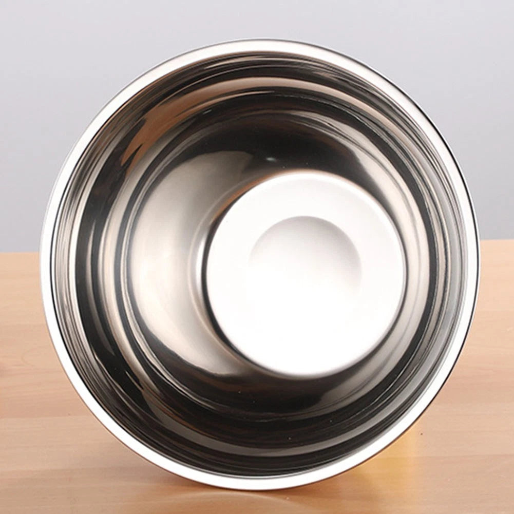 Stainless Steel Salad Serving Bowl with Secure Base