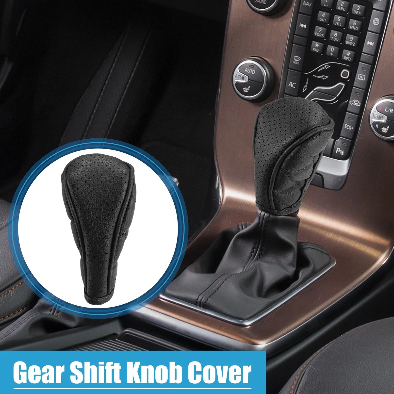 Shift Knob Cover for Universal Vehicles - Zipper Style Black