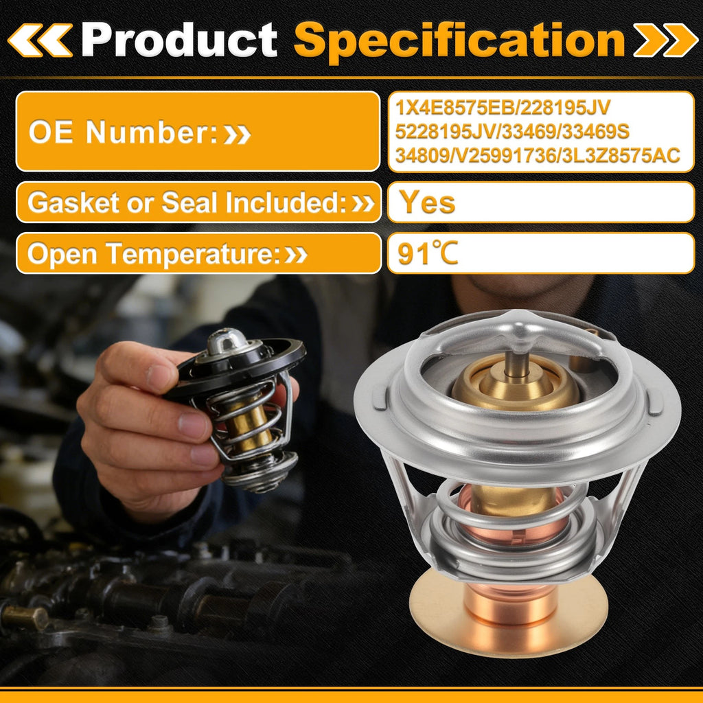 Engine Coolant Thermostat for Cadillac Escalade (1999–2000) 1X4E8575EB