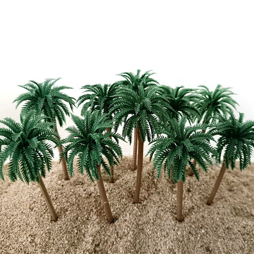 10pcs 5.11" Coconut Palm Trees for Garden Park Railway Landscape
