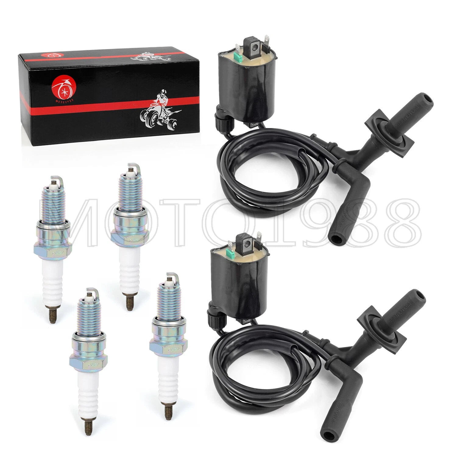 Ignition Coil Spark Plug + Cap Set for Honda Shadow Aero 1100 (1998–2002)