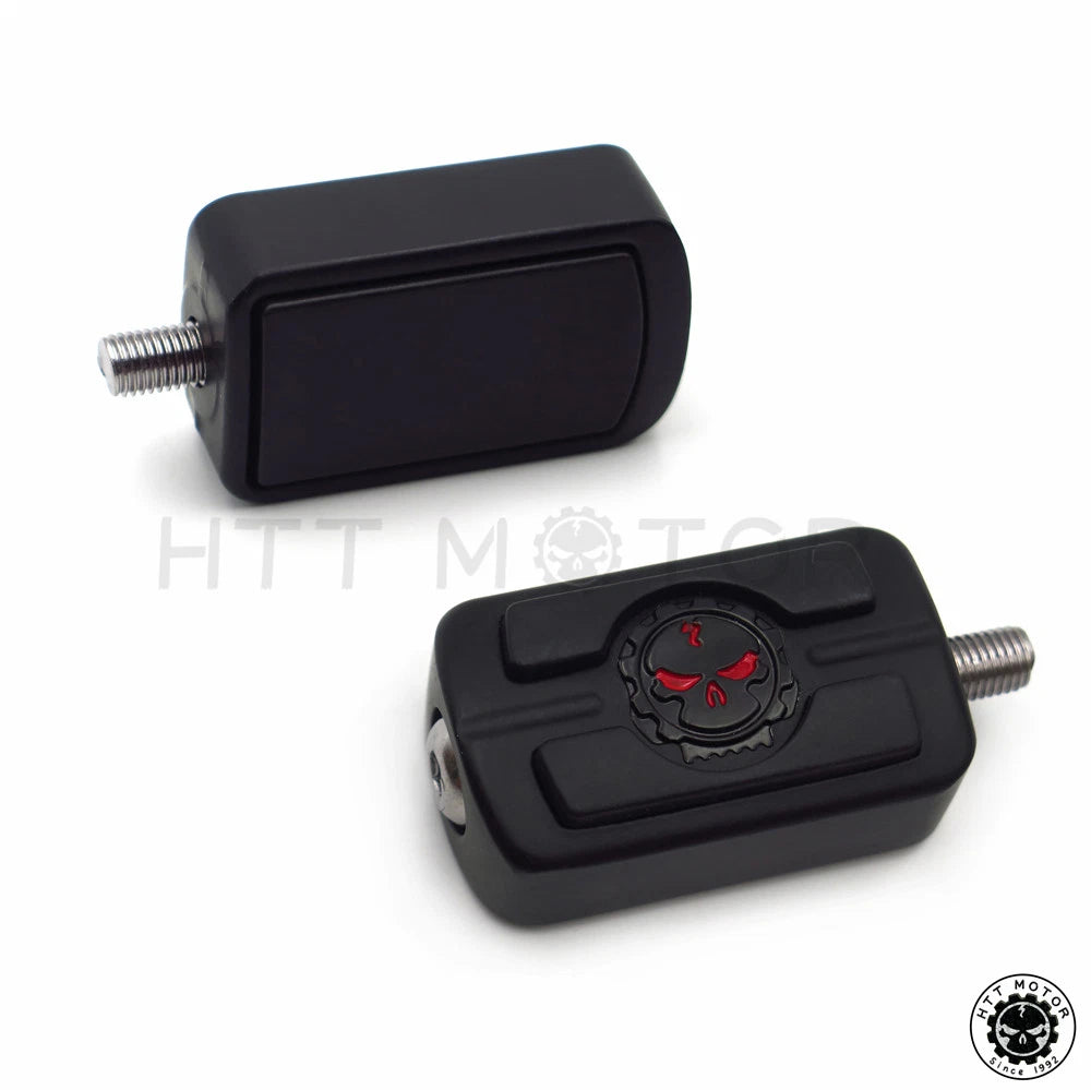 2 Black Skull Style Toe Heal Shift Peg Set for Harley