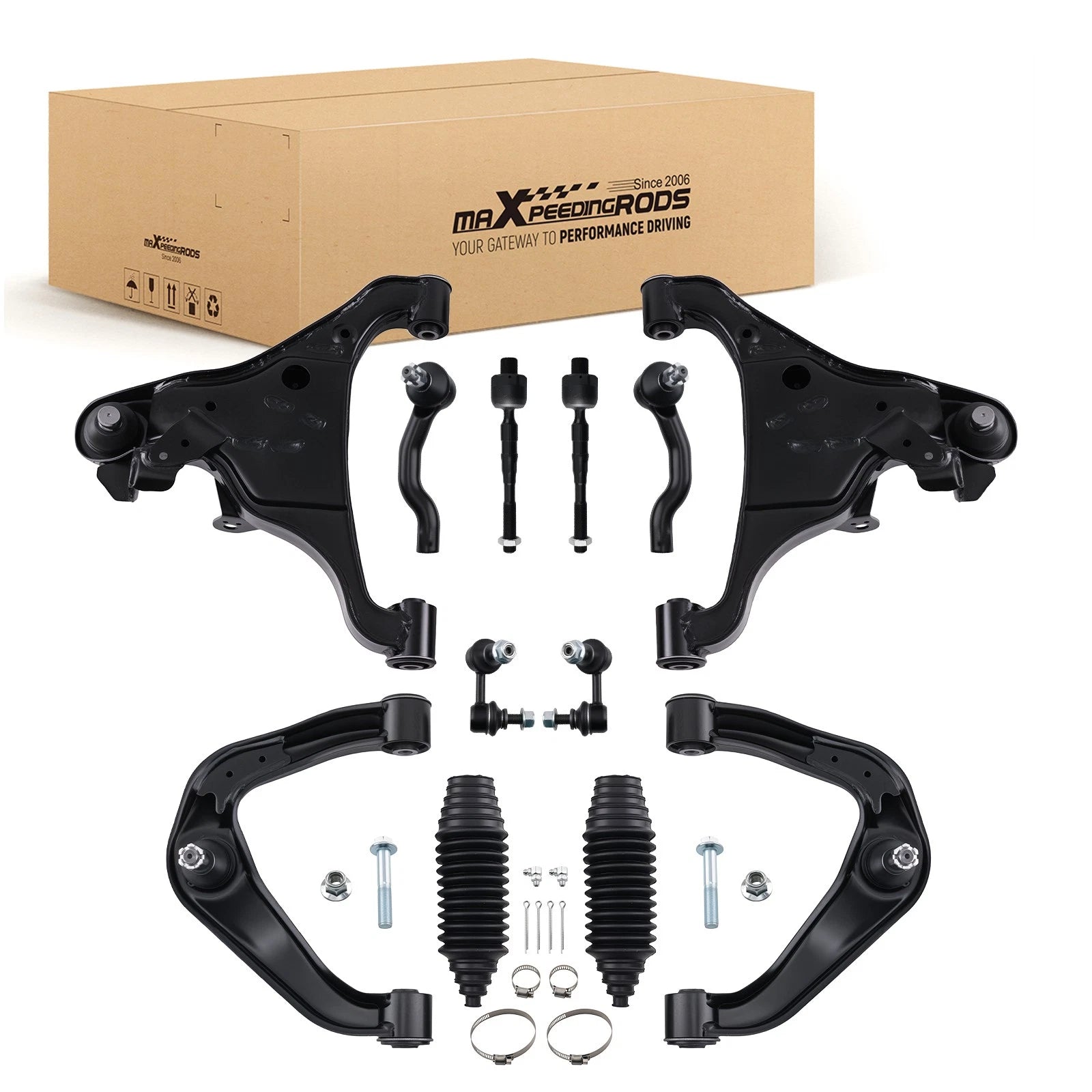 12pc Suspension Control Arms Tie Rods Sway Bar for Xterra (2000–2004)