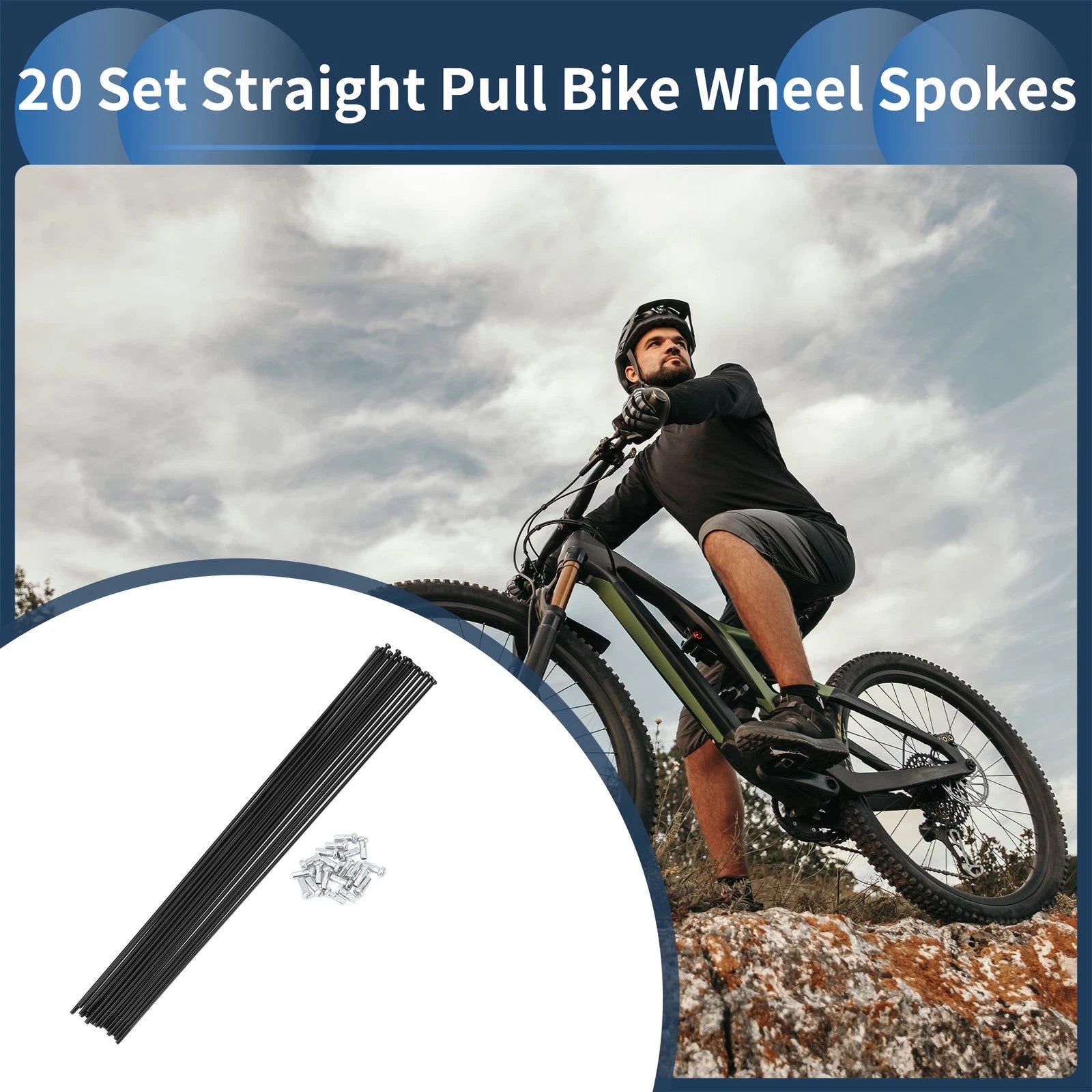 Bicycle Spokes Replacement Straight Pull 275mm for 14G Wheel Set (Qty 20)