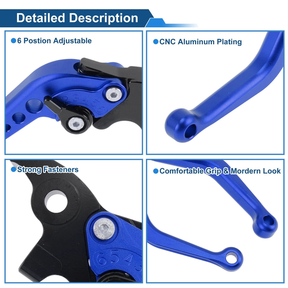 Adjustable Short Brake Clutch Lever for Triumph Scrambler 400X (2024–2025) Blue