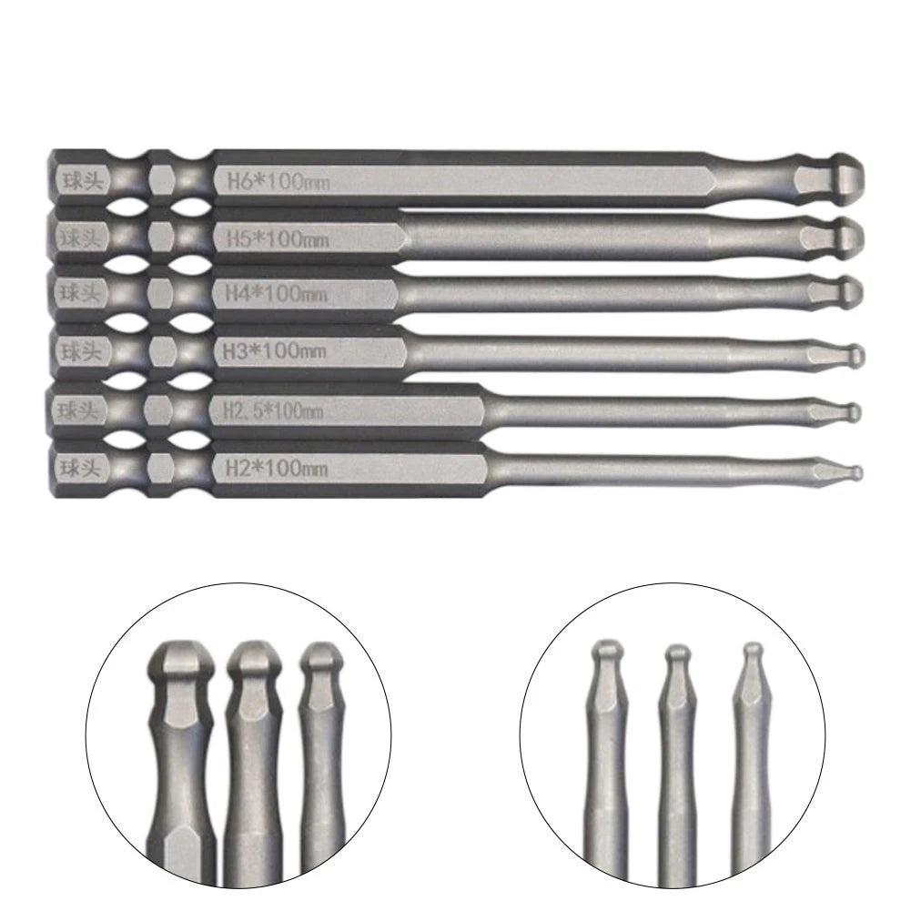 Hex Screwdriver Bit Set for Construction (3.93'' Ball End)