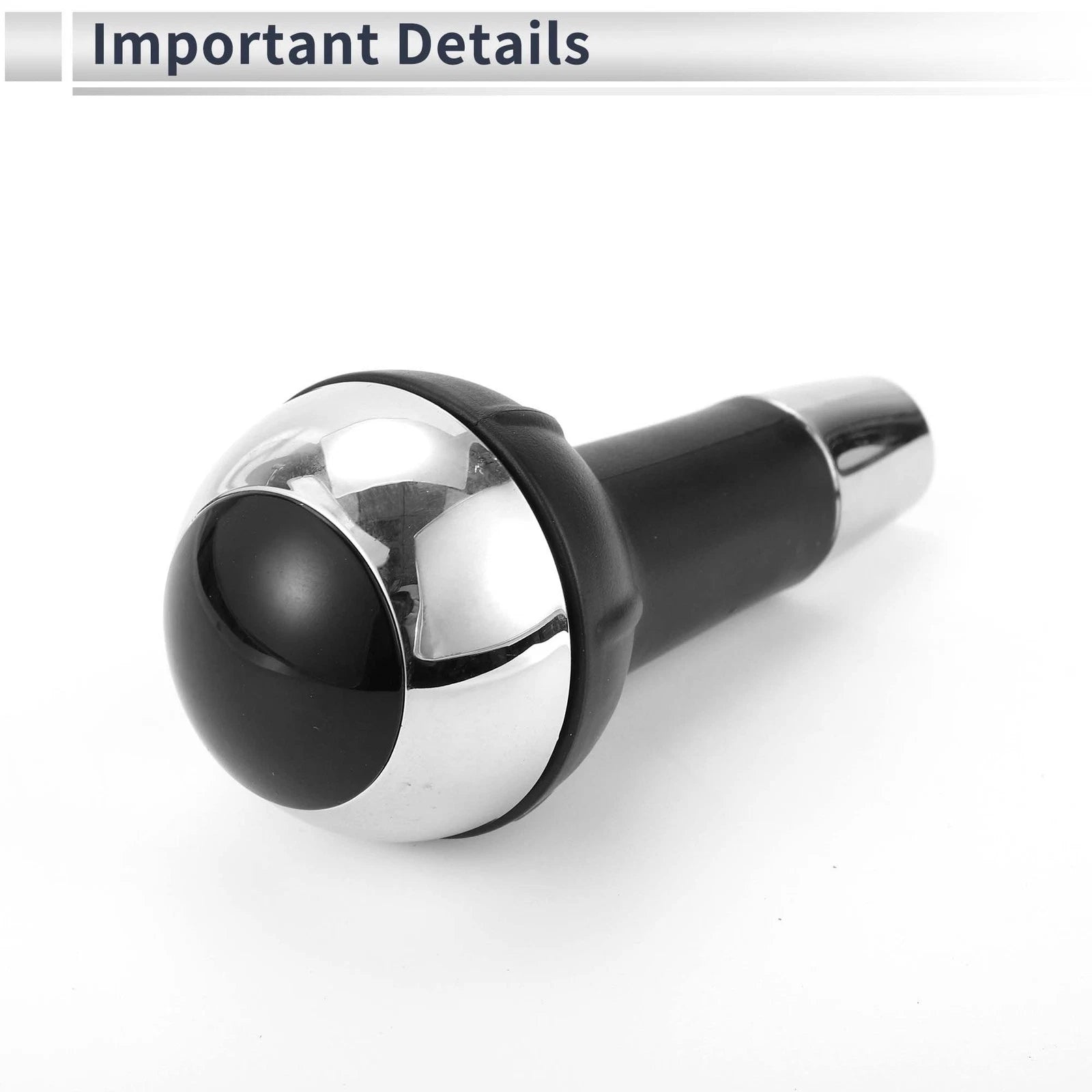 Automatic Shift Knob for FIAT 500 (2012–2017) Plastic Black Chrome Silver Tone