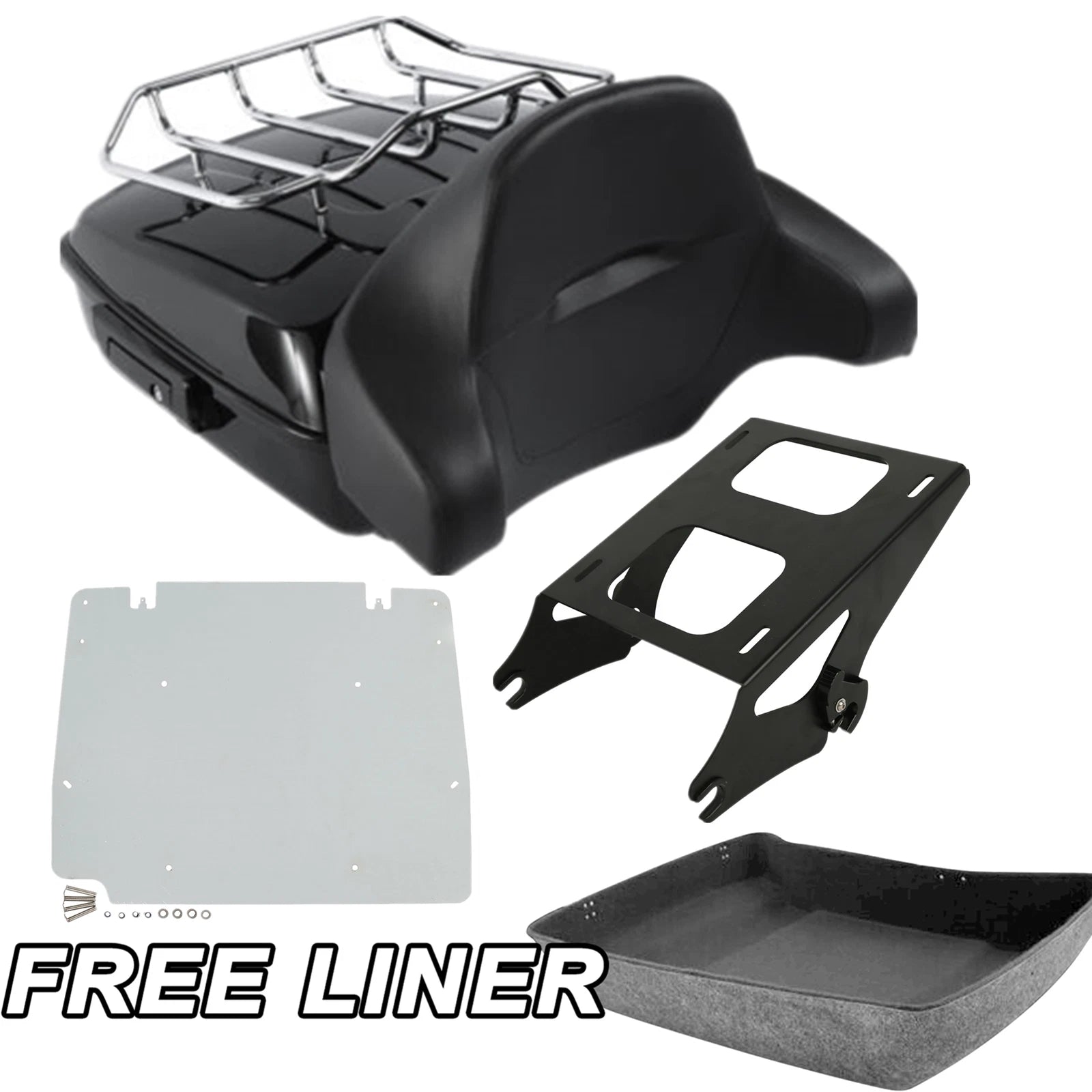 Chopped Trunk Pad Mount Rack Plate for Harley Touring (2014–2025)