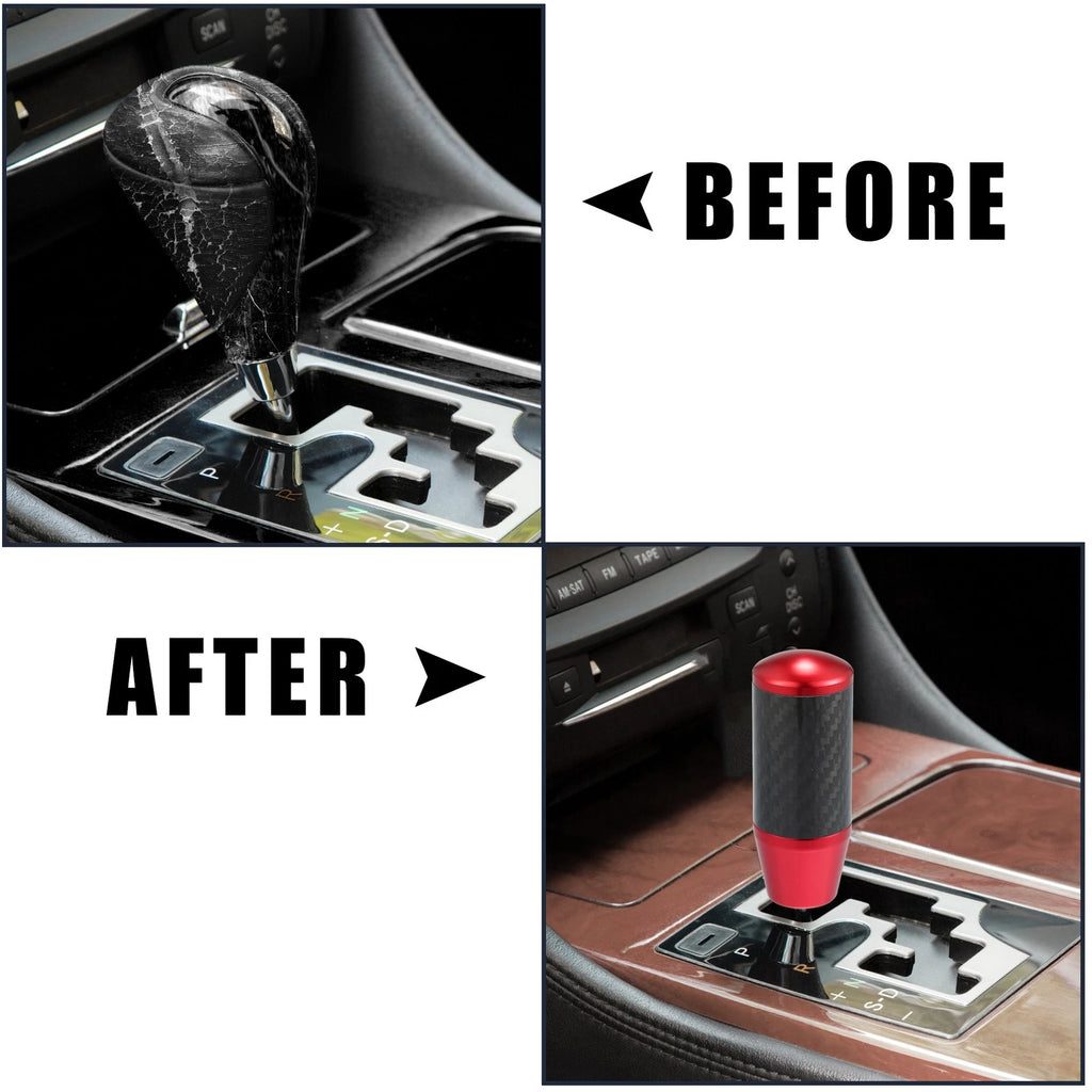 1X Gear Shift Knob for Universal Vehicles (Carbon Fiber Pattern, Red)
