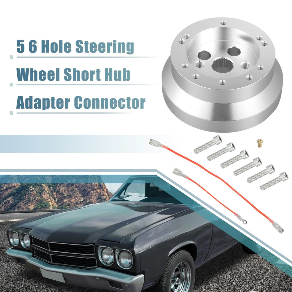 Steering Wheel Short Hub Adapter 6 Hole for GM Chevy T-Columns (1955–1997)