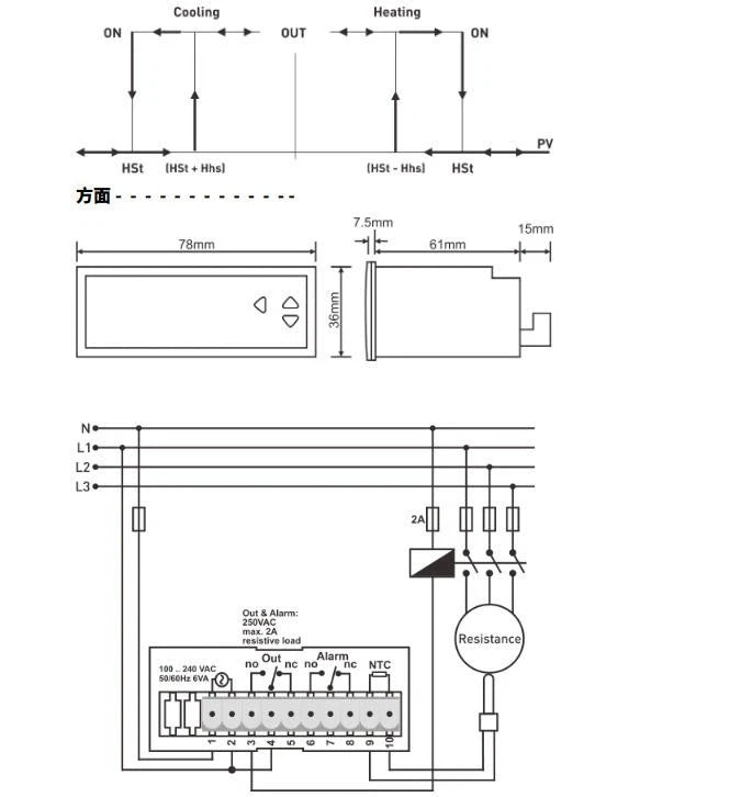 Digital Temp Controller for Automotive Applications (100-240VAC, 50-60Hz)