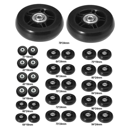 Replacement Rubber Alloy Wheels for Luggage Silent Rolling Performance
