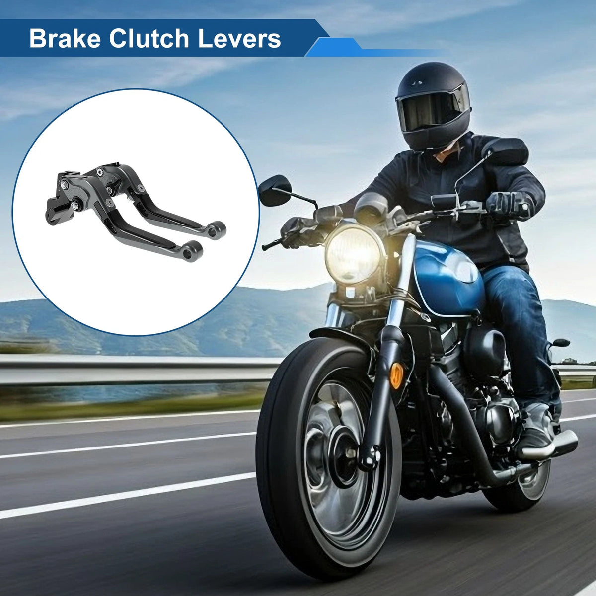 Adjustable Brake Clutch Lever for Kawasaki ER-5 (2004–2005) Titanium Black