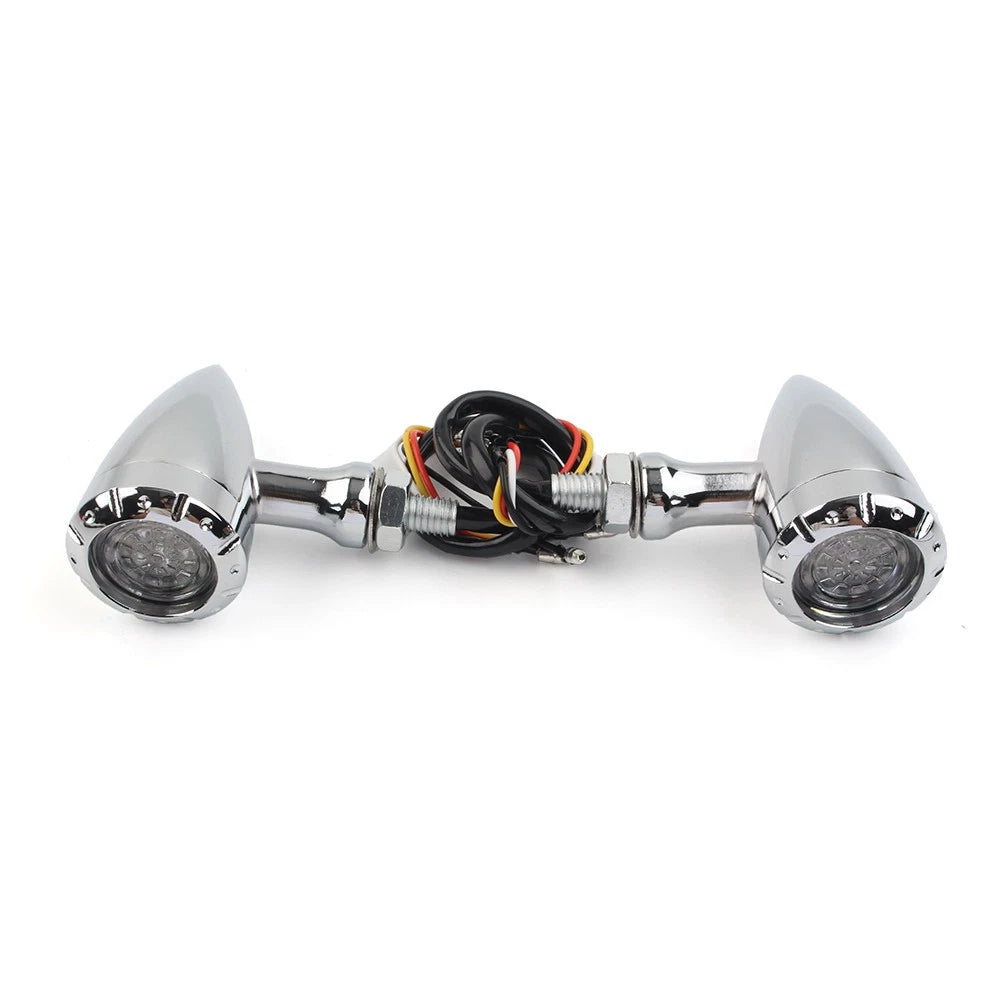 LED Red/Amber Brake Blinker Turn Signal Tail Light for Harley Suzuki Motorcycle