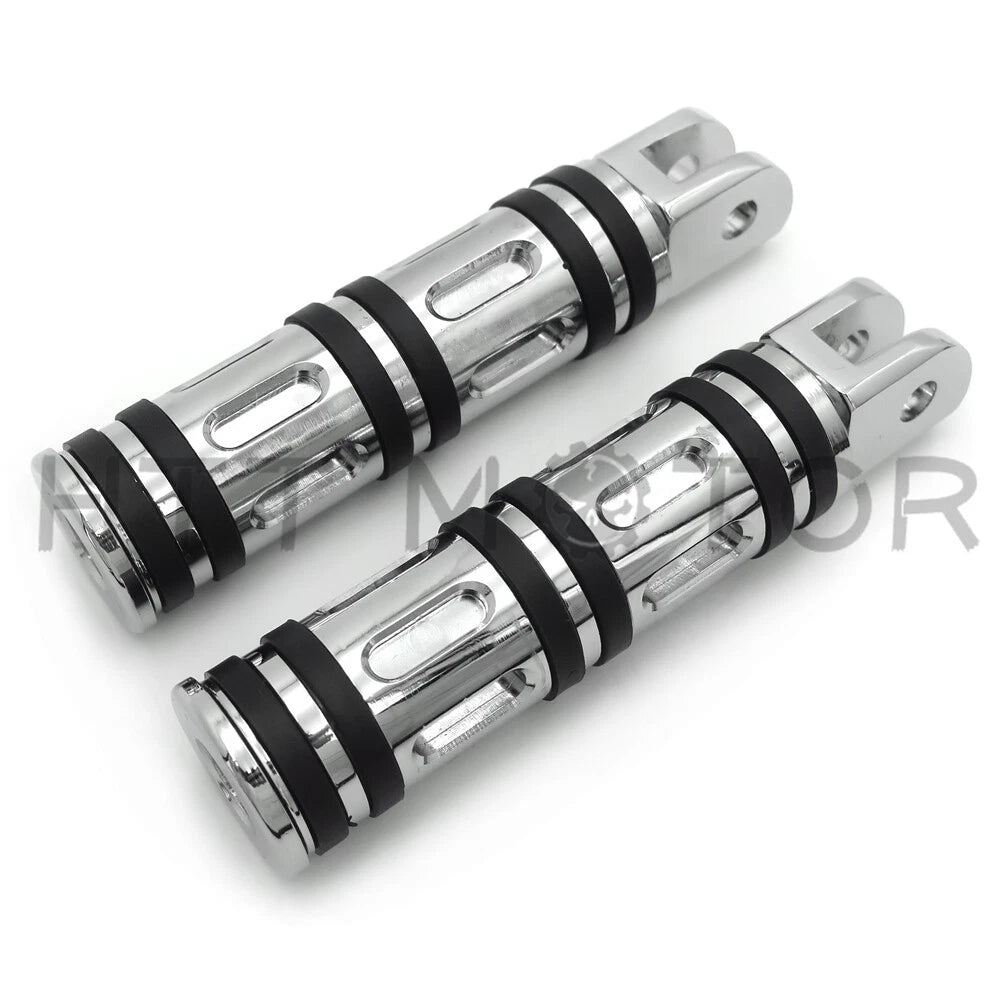 Chrome Edge Cut Footpegs for Harley FXBB FXBR FXBRS FXLR (2018–Later)