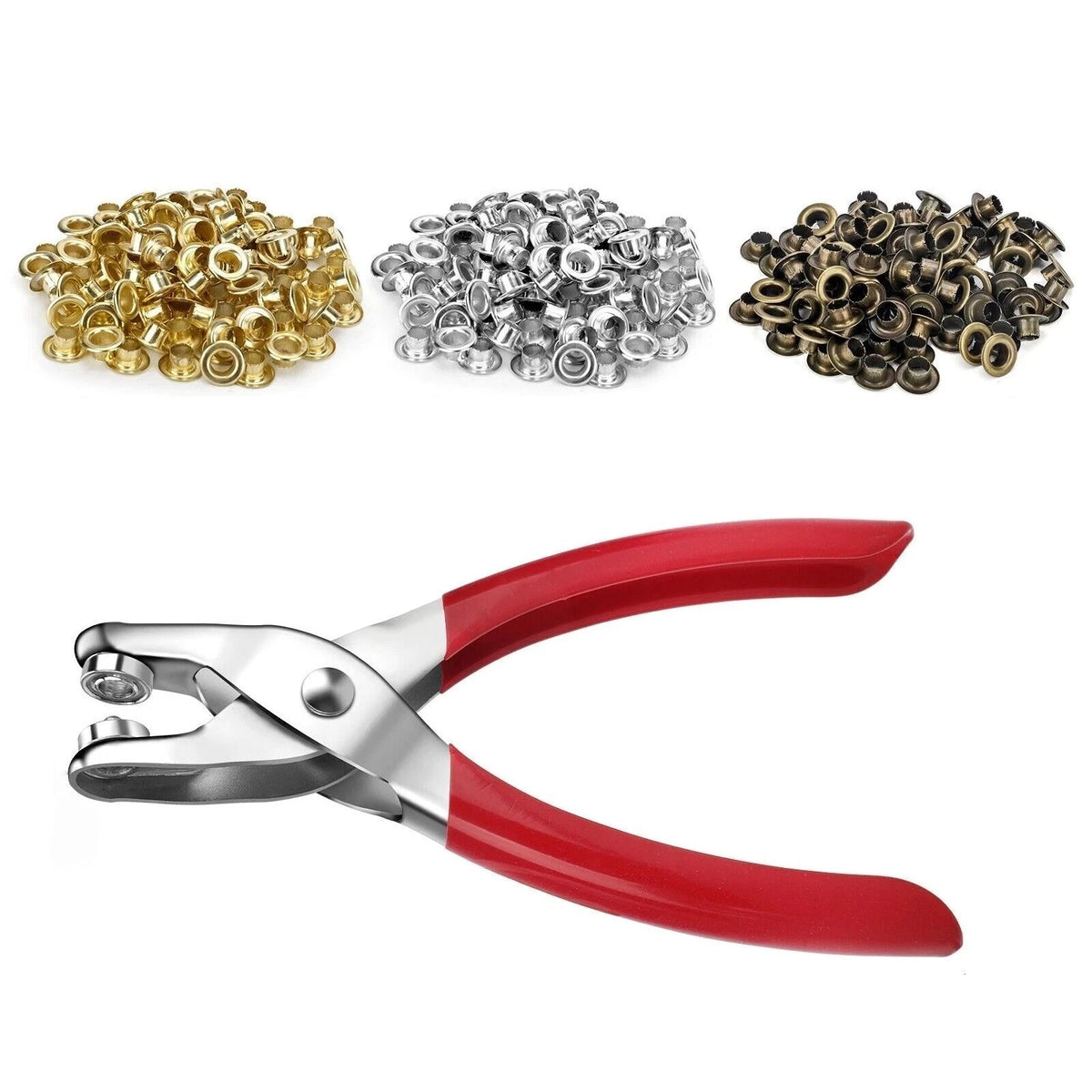 300pc Grommet Eyelet Hole Punch Plier Tool Kit for