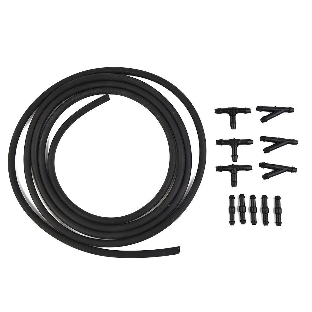 Flexible Rubber Windshield Washer Hose with Connector Kit for
