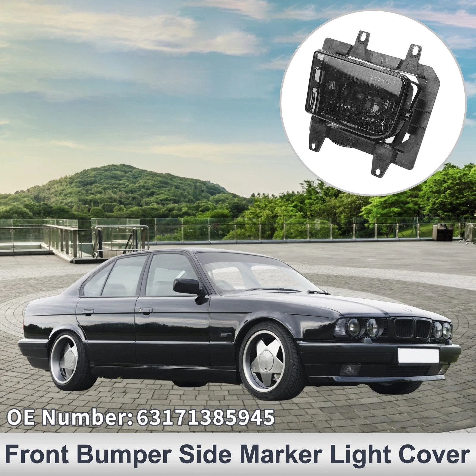 Left Front Bumper Side Marker Light Cover Replacement for BMW E30 (1982–1994)
