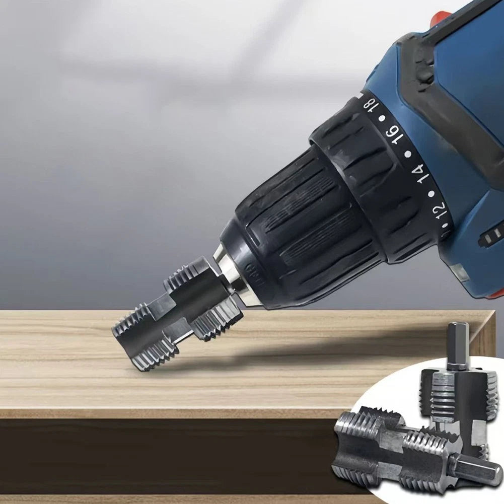 2 Sets Electric Hole Opener & Water Pipe Die for PVC Pipe Threading