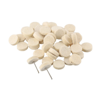 50Pcs 25mm Beige Wool Felt Polishing Buffing Wheel Disc Pad